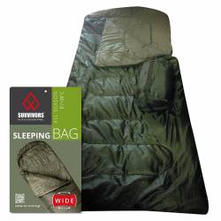 Υπνόσακος Survivors All Season φαρδύς 0/+20 °C ( 200gr ) Olive Green 00111