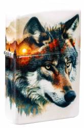 Zippo 46866 Wolf and Mountain Design