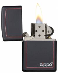 Zippo Black Mattte Red Line 218ZB