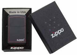 Zippo Black Mattte Red Line 218ZB