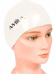 Σκουφάκι σιλικόνης Amila 47023 Medium Hair White