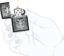 Zippo 48122 Skull Anchor Emblem 218