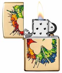 Zippo 49125 Graffiti Clover Design